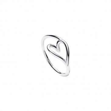 ANELLO CUORE PICCOLO LINEA SINUOSA