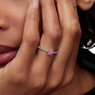 ANELLO FIORE LUMINOSO ROSA