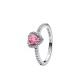ANELLO CUORE IN RILIEVO ROSA