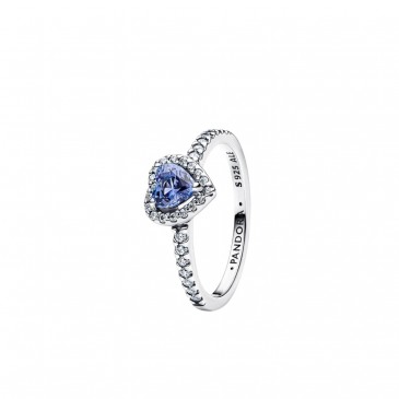 ANELLO CUORE IN RILIEVO BLU