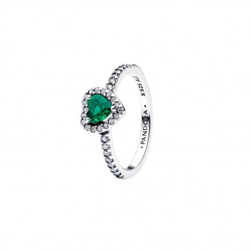 ANELLO CUORE IN RILIEVO VERDE SCURO
