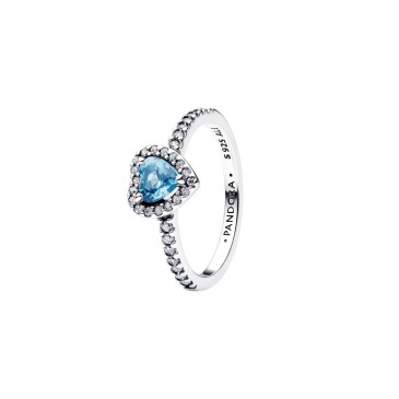 ANELLO CUORE IN RILIEVO AZZURRO