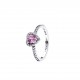 ANELLO CUORE IN RILIEVO VIOLA