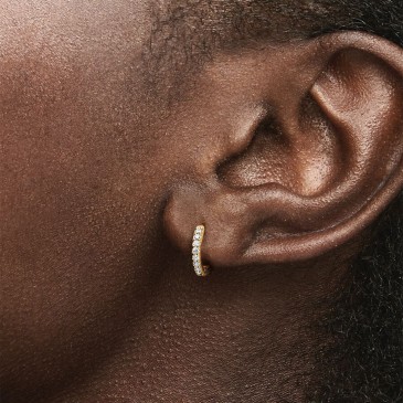 ORECCHINI CERCHI PICCOLI PAVÈ PLACCATURA IN ORO 14K