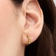 ORECCHINI CERCHI PICCOLI CRISTALLI GIALLI PLACCATURA IN ORO 14K