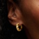 ORECCHINI CERCHI CRISTALLI GIALLI PLACCATURA IN ORO 14K