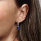 ORECCHINI CERCHI PAVÈ E PIETRE BLU