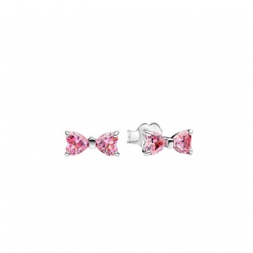 ORECCHINI FIOCCO LUMINOSO ROSA GRANDE