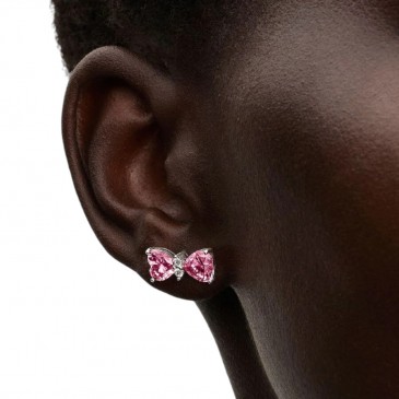ORECCHINI FIOCCO LUMINOSO ROSA GRANDE