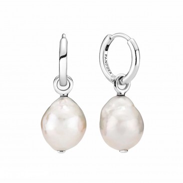 Orecchini a cerchio barocchi con perle coltivate d'acqua dolce