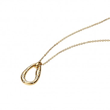 COLLANA LINEA SINUOSA OVALE CON PIETRE LUMINOSE