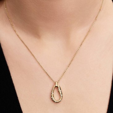 COLLANA LINEA SINUOSA OVALE CON PIETRE LUMINOSE