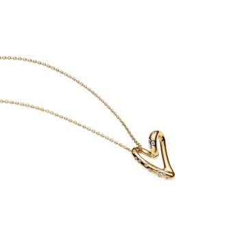 COLLANA LINEA SINUOSA CUORE CON PIETRE LUMINOSE