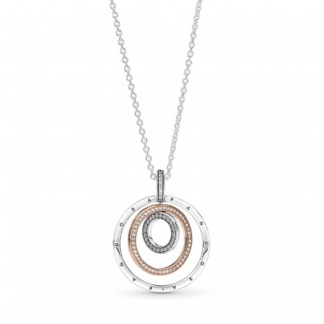Collana e pendente Cerchi bicolore