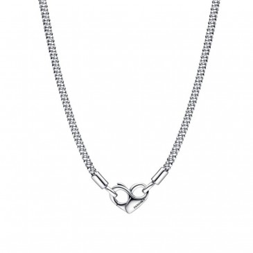 COLLANA MAGLIA GEOMETRICA CON CHIUSURA A CUORE