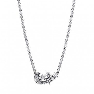 COLLANA COLLANA LUNA CRESCENTE E STELLE