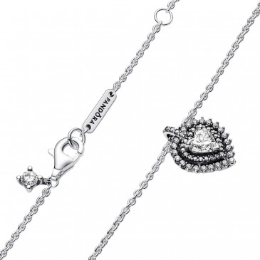 COLLANA PUNTO LUCE CUORE E PAVÈ