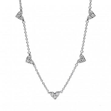COLLANA A CATENA CON TRIPLA PIETRA A CUORE