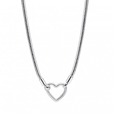 COLLANA MAGLIA SNAKE CHIUSURA A CUORE