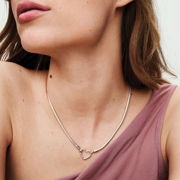 COLLANA MAGLIA SNAKE CHIUSURA A CUORE