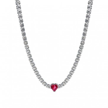 COLLANA CHOKER CUORE ROSSO