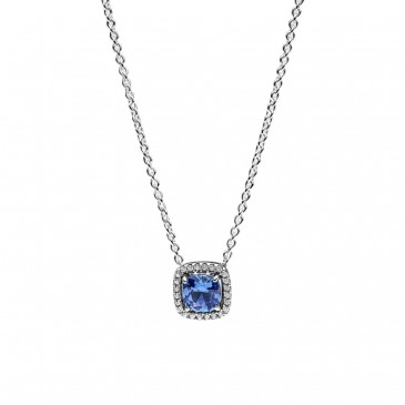 COLLANA PUNTO LUCE QUADRATO BLU