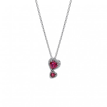 COLLANA DOPPI CUORI ROSSI