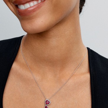 COLLANA DOPPI CUORI ROSSI