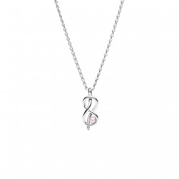 COLLANA LEGAME INFINITO CON PERLA ROSA ARTIFICIALE