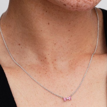 COLLANA FIOCCO LUMINOSO ROSA