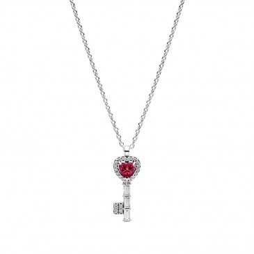 COLLANA CHIAVE CON CUORE ROSSO