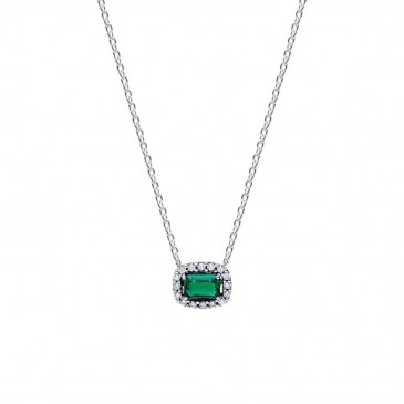 COLLANA PUNTO LUCE RETTANGOLO VERDE