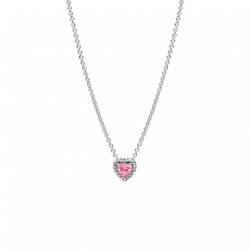 COLLANA CUORE RILIEVO ROSA