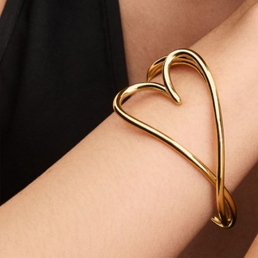 BRACCIALE APERTO CUORE LINEA SINUOSA