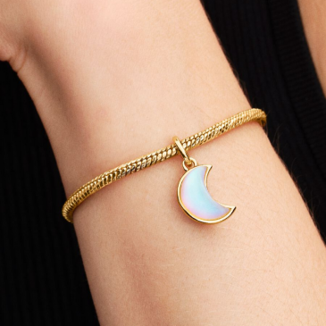 BRACCIALE MAGLIA SNAKE SFACCETTATA CON CHIUSURA A CUORE