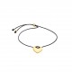 BRACCIALE REGOLABILE CORDINO NERO CON CUORE DA INCIDERE