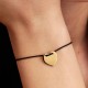 BRACCIALE REGOLABILE CORDINO NERO CON CUORE DA INCIDERE
