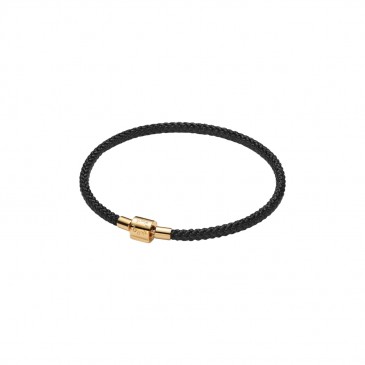 BRACCIALE IN CORDA NERA CON CHIUSURA A BARILE