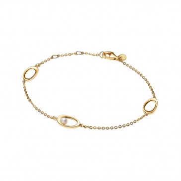 BRACCIALE LINEA SINUOSA E PERLA IN ACQUA DOLCE COLTIVATA