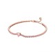 Bracciale Tennis con Cuore e Pietre Rosa