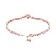 Bracciale Tennis con Cuore e Pietre Rosa
