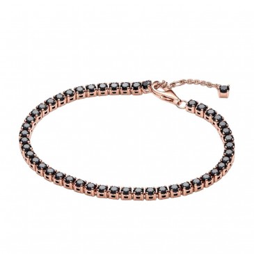 BRACCIALE TENNIS CON PIETRE NERE