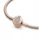 Bracciale Pandora Moments scintillante con maglia snake e O coronata