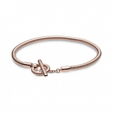 Bracciale Pandora Moments con maglia snake e barretta a T