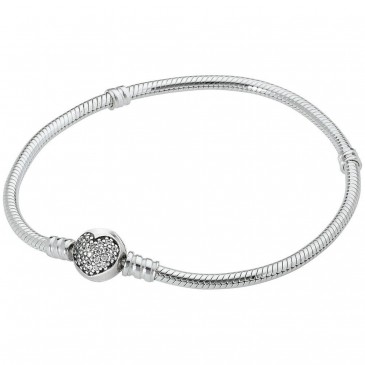 Bracciale Pandora Moments con maglia snake e chiusura con pavé scintillante