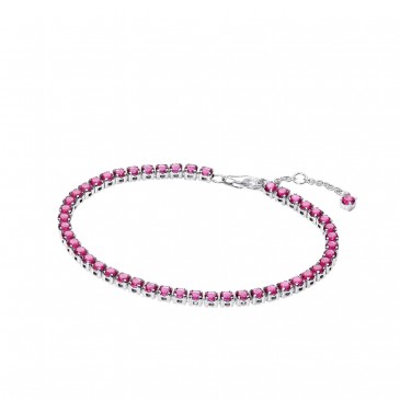 BRACCIALE TENNIS CRISTALLI ROSA SCURO