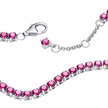BRACCIALE TENNIS CRISTALLI ROSA SCURO