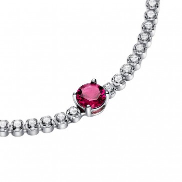 BRACCIALE TENNIS CON PIETRA ROSSA