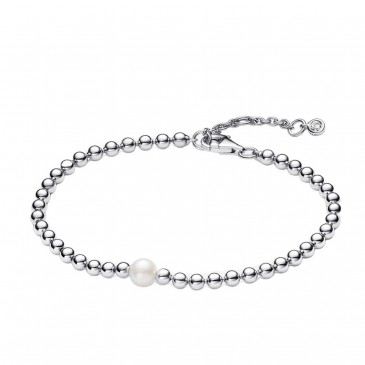 BRACCIALE CON PERLA D’ACQUA DOLCE COLTIVATA E SFERE