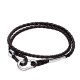 BRACCIALE IN PELLE MARRONE DOPPIO CON CHIUSURA A MOSCHETTONE REGOLABILE